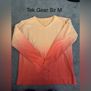 Gradient Orange and Cream Long Sleeve TEK GEAR SZ L Shirt